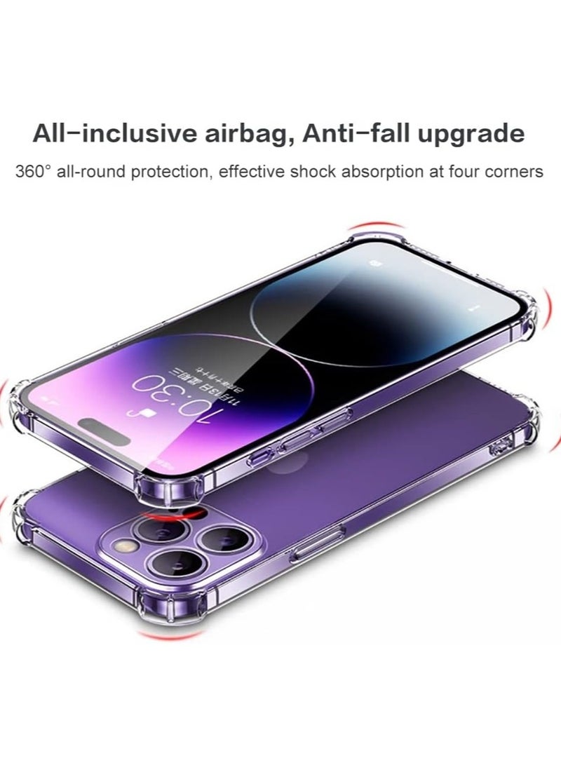 جراب حماية متوافق مع آيفون 14 برو (6.1 بوصة)، غطاء شفاف كريستالي واقٍ مع حواف معززة، تصميم نحيف مقاوم للصدمات، جراب هاتف مرن من مادة TPU لهاتف 14 برو شفاف - Image 2